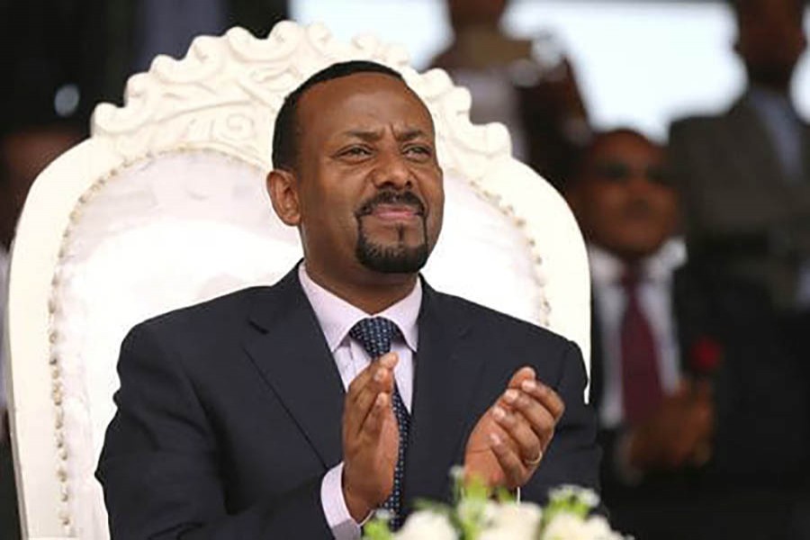 Prime Minister Abiy Ahmed attends a rally during his visit to Ambo in the Oromiya region, Ethiopia, on April 11. Reuters photo