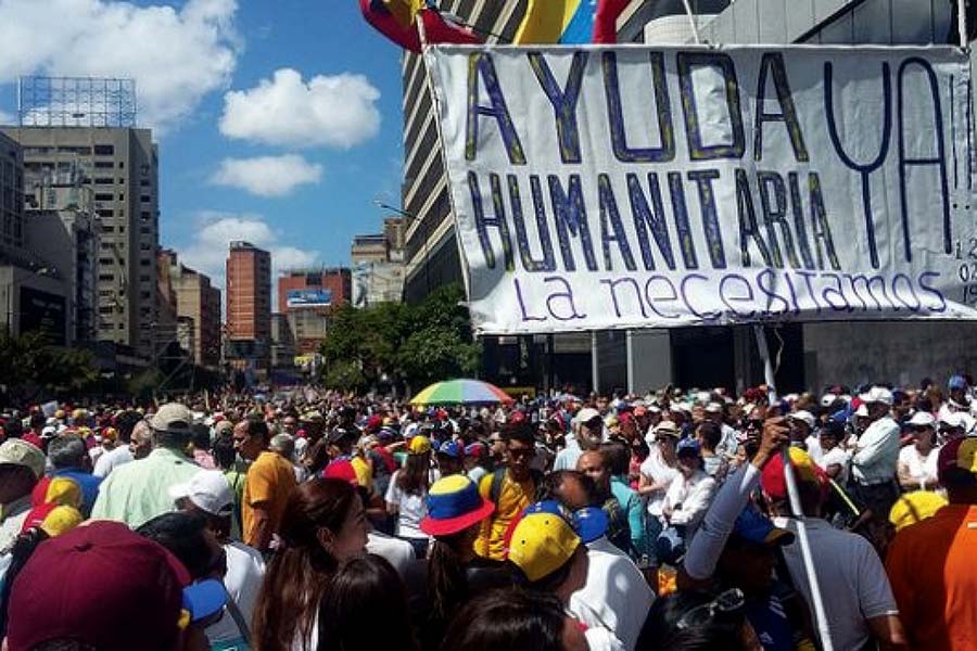 Demonstrations were held in 50 towns and cities around Venezuela in support of Juan Guaidó as acting president and demanding that President Nicolás Maduro step down —Humberto Márquez/IPS