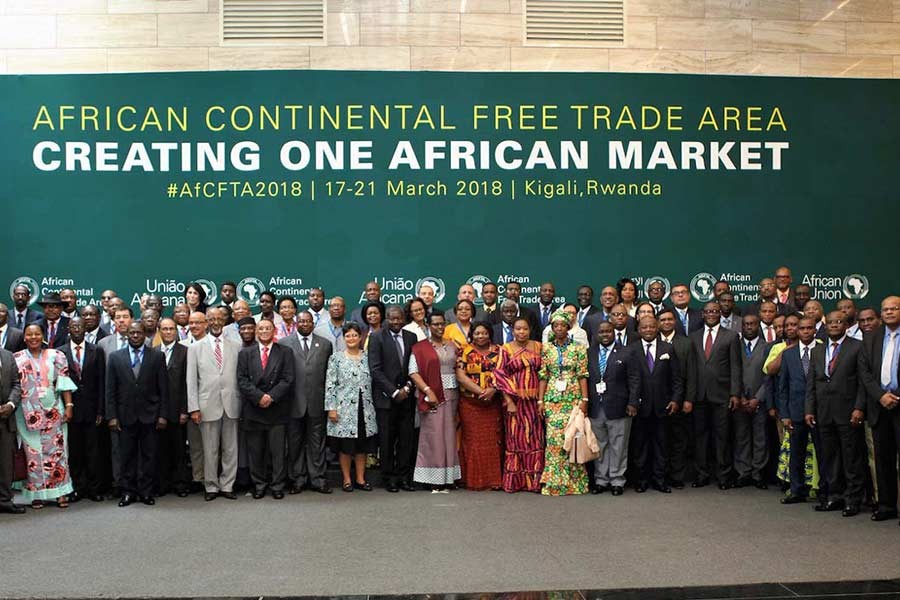 The African leaders posing for photograph during African Union (AU) Summit for the agreement to establish the African Continental Free Trade Area in Kigali, Rwanda, on March 21, 2018. Photo: African Union