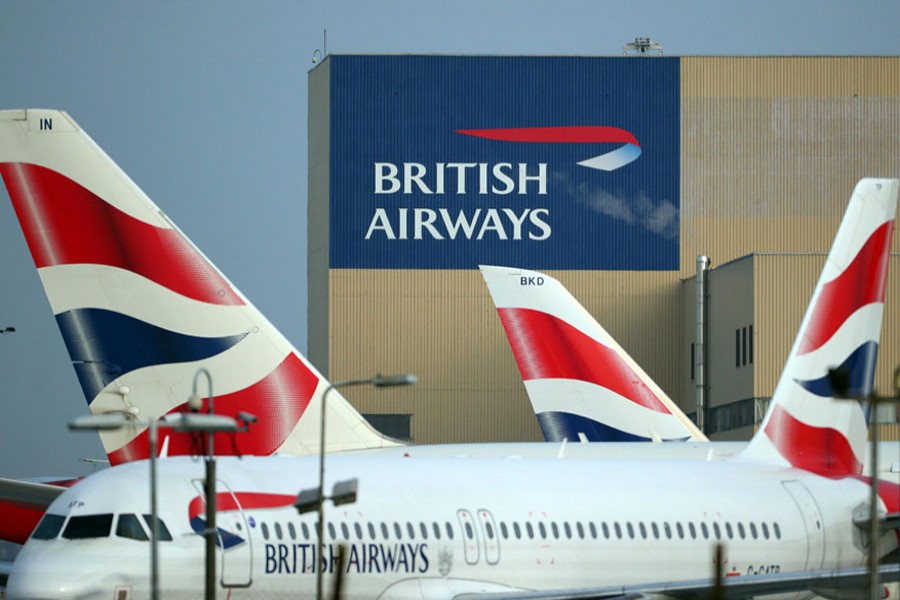 British Airways aircraft are seen at Heathrow Airport in west London, Britain, February 23, 2018. Reuters