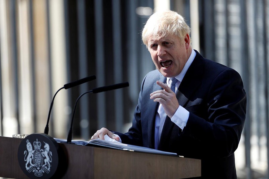 BRITAIN'S NEW PRIME MINISTER, BORIS JOHNSON, DELIVERS A SPEECH OUTSIDE 10 DOWNING STREET, IN LONDON, BRITAIN ON JULY 24, 2019: 'Boris Johnson's "global Britain" cry raises an eyebrow or two for a country far too historically steeped in "global" dynamics.' —Photo: Reuters