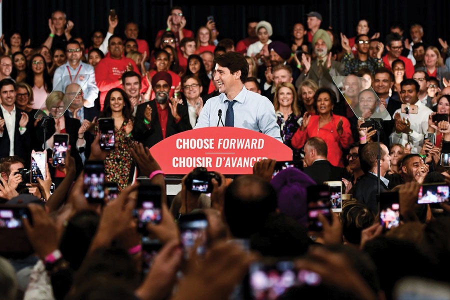 Prime Minister Justin Trudeau at his first rally of the 2019 campaign in Vancouver on September 11. —Photo: Reuters