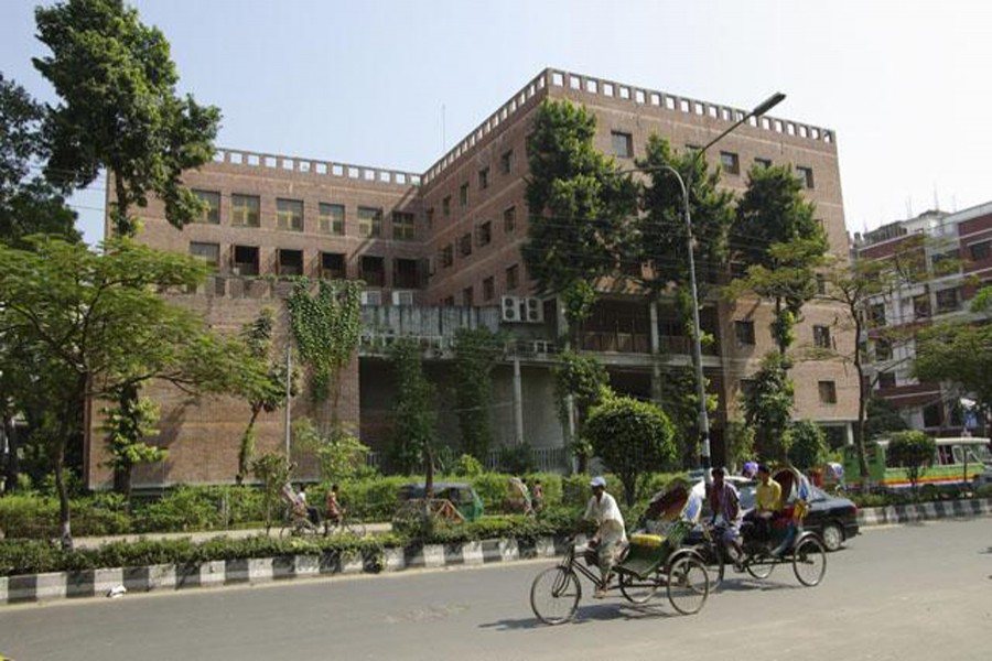 The front view of Chhayanaut Shangskriti Bhaban in capital's Dhanmondi area seen in this undated photo — Collected
