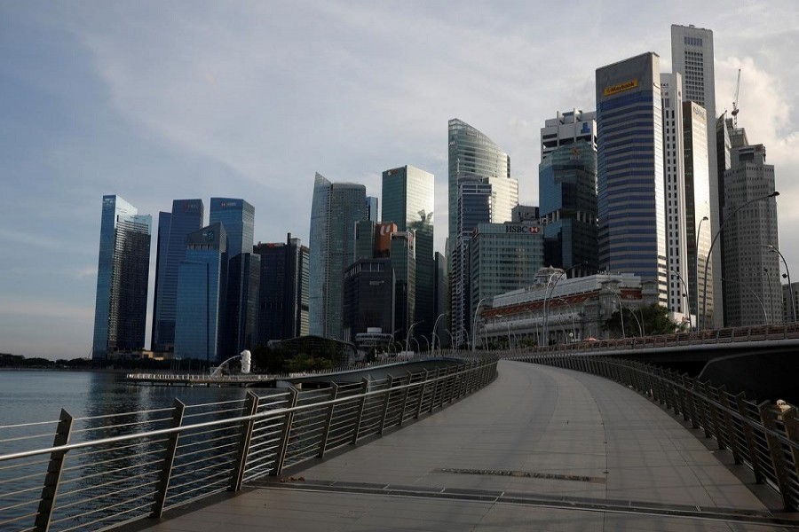 A view of an empty Merlion Park, as tourism braces for a steep decline following the outbreak of coronavirus disease (COVID-19) along Marina Bay in Singapore, March 26, 2020. — Reuters/Files