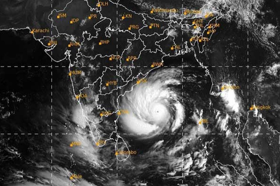 Satellite image of cyclone 'Amphan'