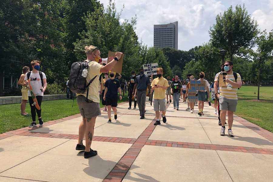 Protesters march opposing in-person classes at Georgia Tech in Atlanta, USA — AP Photo