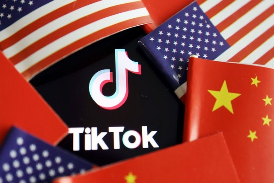 China and US flags are seen near a TikTok logo in this illustration picture taken July 16, 2020 — Reuters /Illustration/File Photo