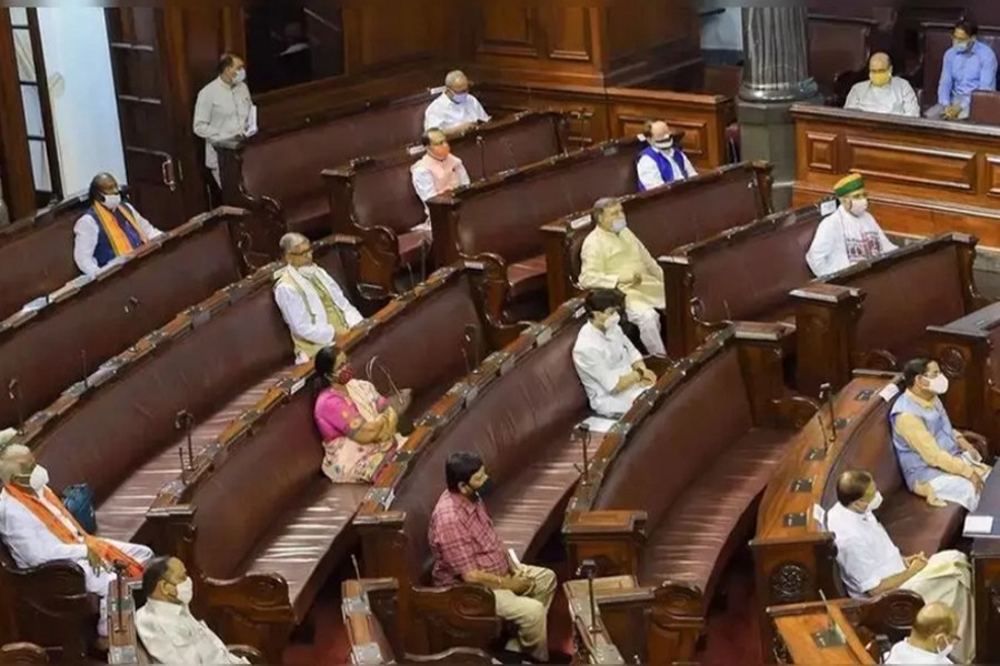 Members of India's Rajya Sabha seen in the Parliament — PTI/Files