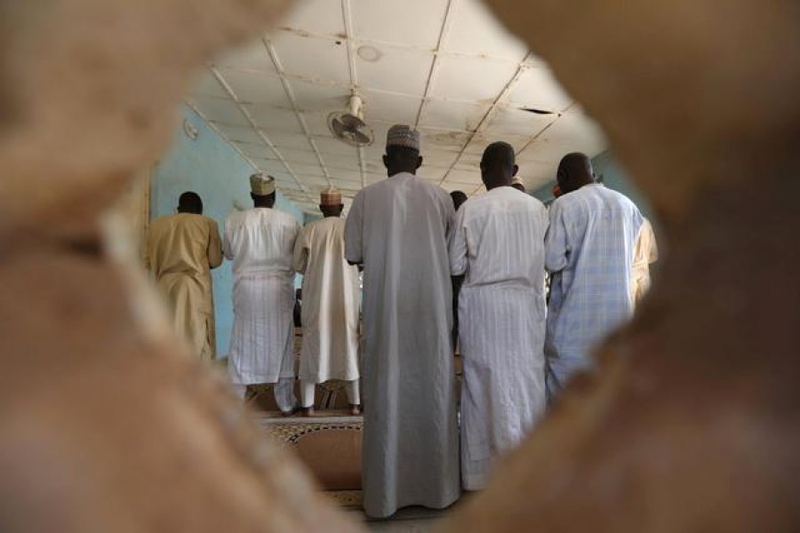 People pray in a mosque at the Government Science school in Kankara, in northwestern Katsina state, Nigeria, December 16, 2020 — Reuters/Files