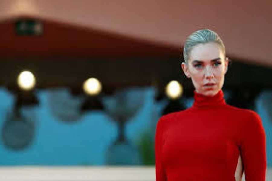 The 77th Venice Film Festival - Screening of the film "Pieces of a Woman" in competition - Red Carpet Arrivals - Venice, Italy, September 5, 2020 - Actor Vanessa Kirby poses. Reuters