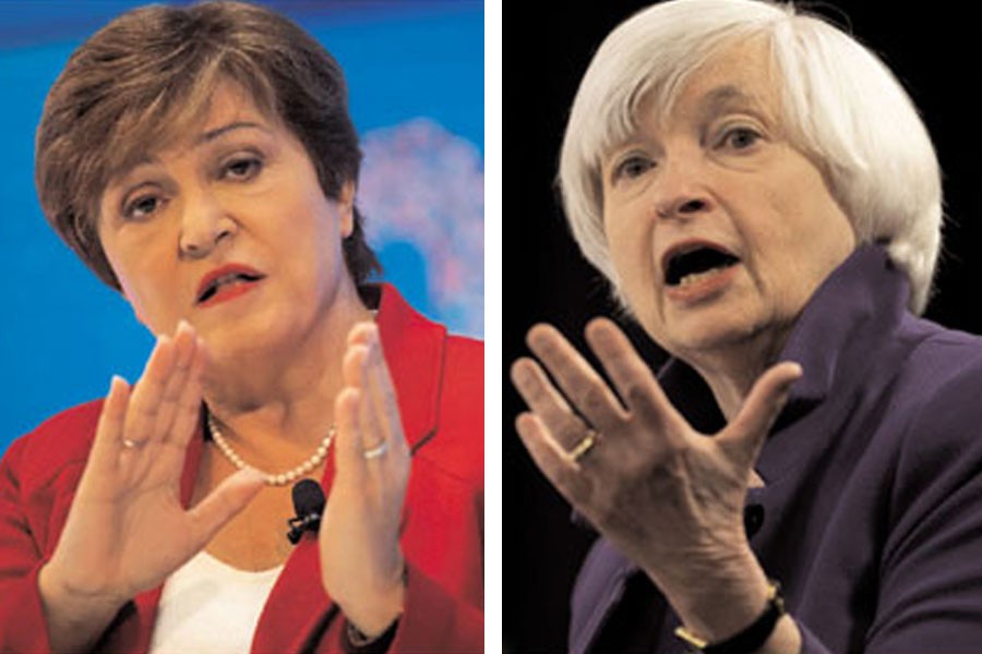 IMF Managing Director Kristalina Georgieva and US Treasury Secretary Janet Yellen