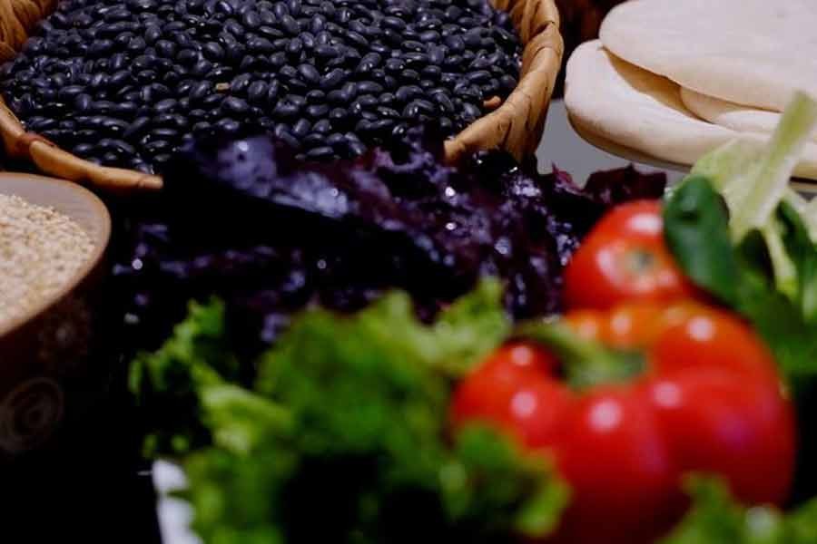 Grains and vegetables are seen at the kitchen of "Go Green" restaurant in La Paz, Bolivia, few years ago -Reuters file photo