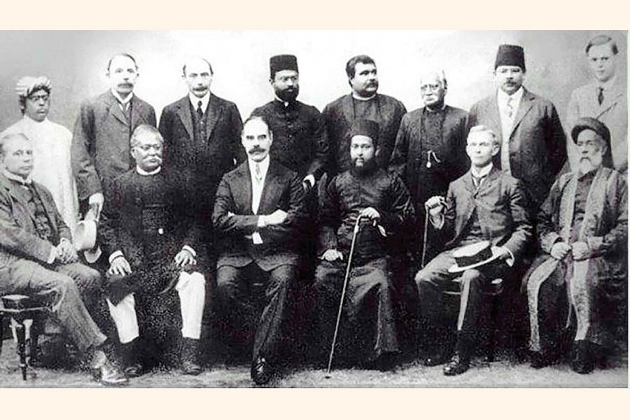 Members of the Nathan Commission which was formed on May 27, 1912 by the Government of Bengal to prepare a complete scheme for the establishment of a university in Dhaka. —Photo Collected