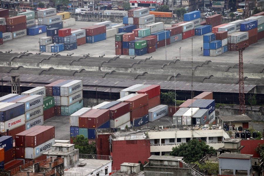 A partial view of Inland Container Depot (ICD) at Kamlapoor in Dhaka. Trade becomes a major driver of Bangladesh economy. —FE Photo