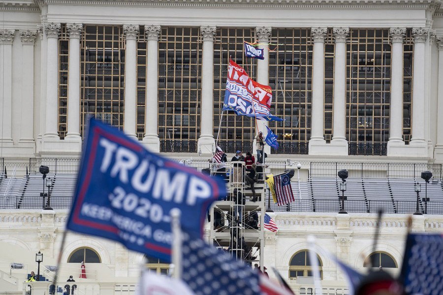 Supporters of the then US President Donald Trump gather near the U.S. Capitol building in Washington, D.C., the United States on January 6, 2021. —Xinhua Photo