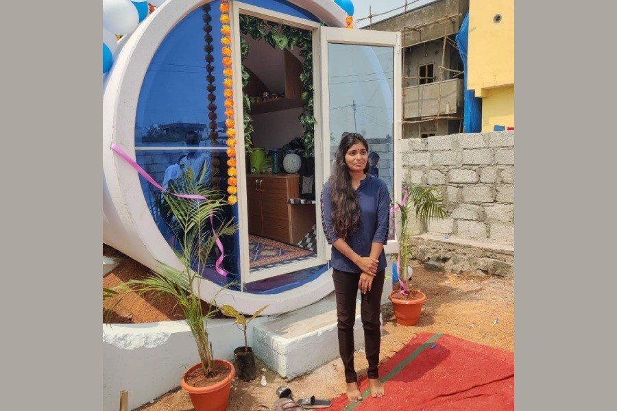 - Perala Manasa in front of OPod