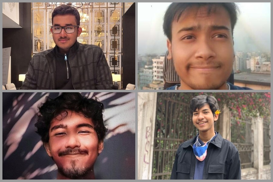 (From top left to bottom right) Sabit Ibtisam Anan, Abrar Azim Hrittek, Rittik Barua and Ishmam Karim,