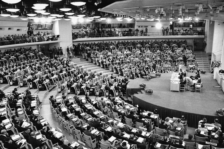 A general view of the opening meeting of the UN Conference on the Human Environment at the Folkets Hus in Stockholm. —UN Photo