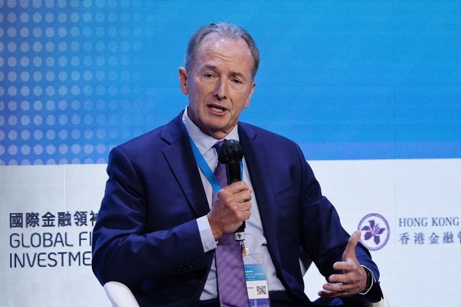 James Gorman, Chairman and Chief Executive of Morgan Stanley, speaks during the Global Financial Leaders Investment Summit in Hong Kong, China Nov 2, 2022. REUTERS